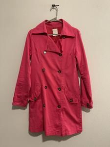 Hot Pink Double-Breasted City‎ Trench Coat